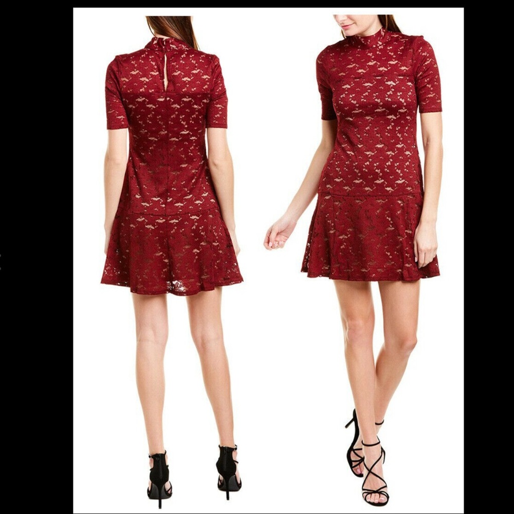 Bcbg Max Azria maroon lace dress
